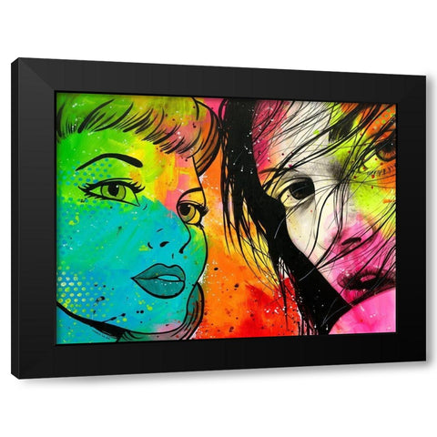 Hommage a Lichtenstein Black Modern Wood Framed Art Print by Lemahieu, Lise