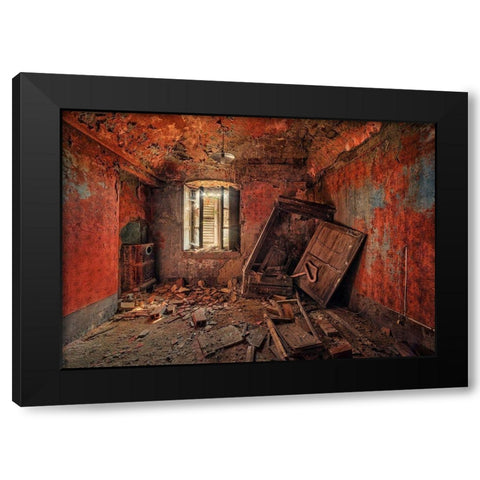 The Red Room Black Modern Wood Framed Art Print with Double Matting by Haker, Matthias