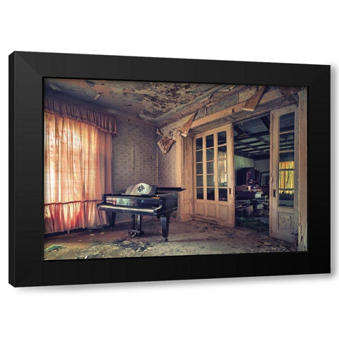 Faded Melodies Black Modern Wood Framed Art Print with Double Matting by Haker, Matthias