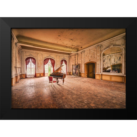 Keep on Dancing Black Modern Wood Framed Art Print by Haker, Matthias