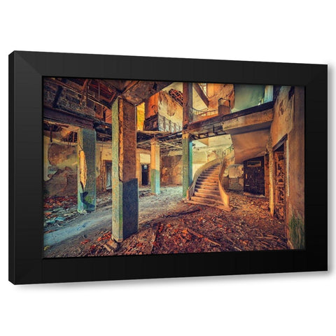 Lobby Black Modern Wood Framed Art Print with Double Matting by Haker, Matthias