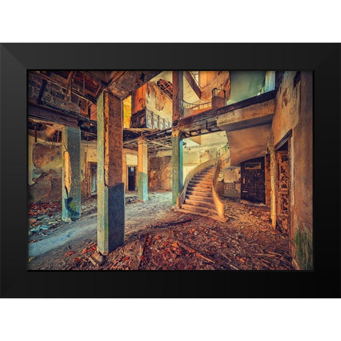 Lobby Black Modern Wood Framed Art Print by Haker, Matthias
