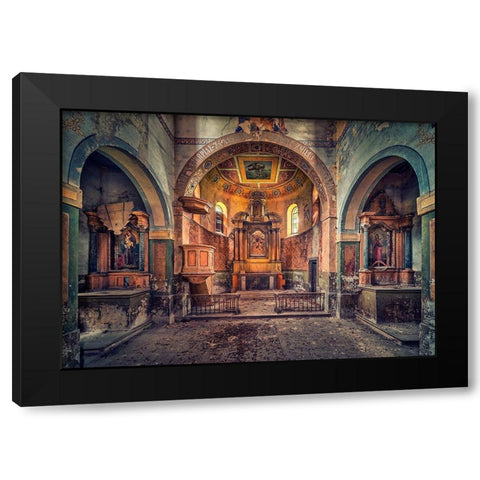 No More Preaching Black Modern Wood Framed Art Print with Double Matting by Haker, Matthias