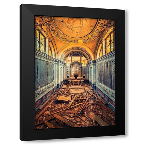 Left to Crumble Black Modern Wood Framed Art Print with Double Matting by Haker, Matthias
