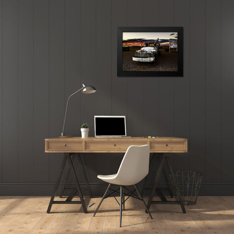 UFO Car Black Modern Wood Framed Art Print by Lichtenwalter, Tom