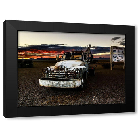 UFO Car Black Modern Wood Framed Art Print with Double Matting by Lichtenwalter, Tom