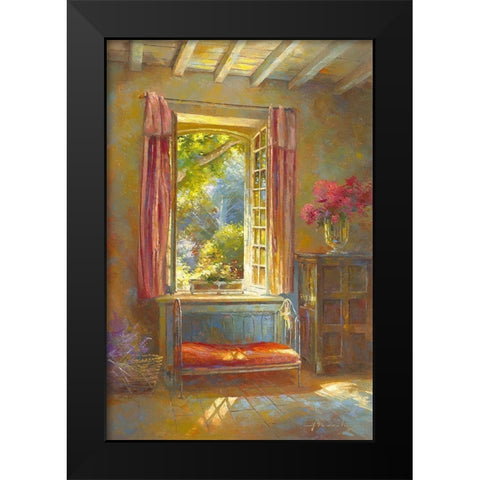 Le lit de SÃ£ska Black Modern Wood Framed Art Print by Messely, Johan