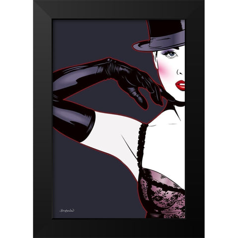 Cabaret Glamour Black Modern Wood Framed Art Print by Beaudenon, Thierry