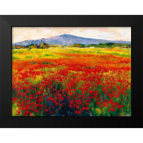 Amapolas III Black Modern Wood Framed Art Print by Camargo, Jesus P.
