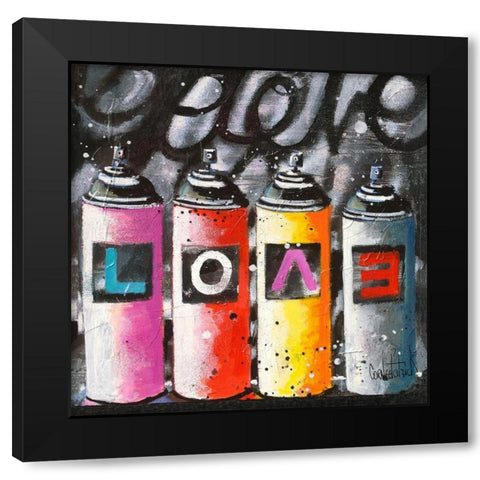 Love the World I Black Modern Wood Framed Art Print by Cornee, Patrick