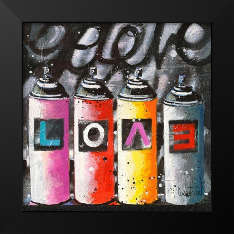 Love the World I Black Modern Wood Framed Art Print by Cornee, Patrick
