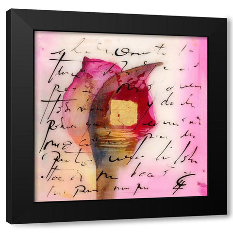 Tu rosa Black Modern Wood Framed Art Print by Leys, Gemma