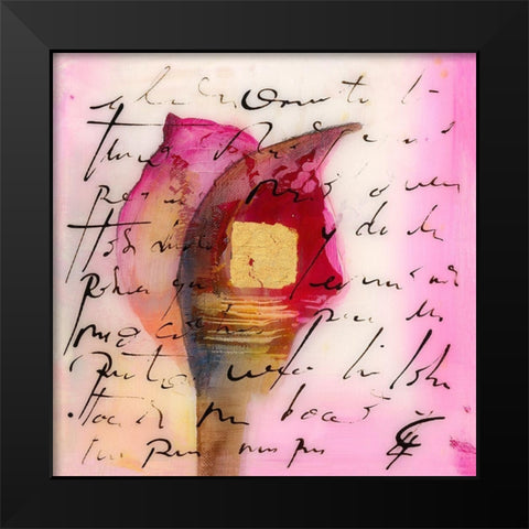 Tu rosa Black Modern Wood Framed Art Print by Leys, Gemma
