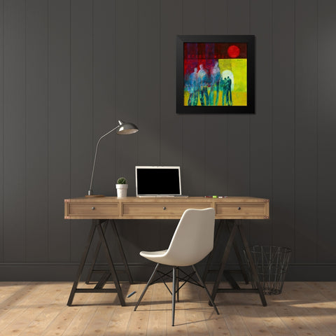 Markers Black Modern Wood Framed Art Print by van Ginkel, Marjolijn