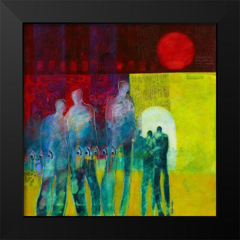 Markers Black Modern Wood Framed Art Print by van Ginkel, Marjolijn