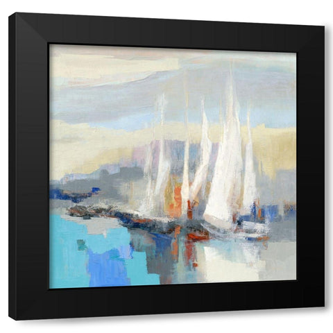 Voiles blanches II Black Modern Wood Framed Art Print with Double Matting by Parise, Chantal