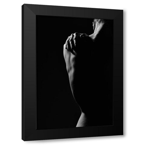 Black and White Shadows Black Modern Wood Framed Art Print with Double Matting by Milillo, Marco