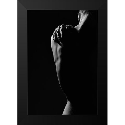 Black and White Shadows Black Modern Wood Framed Art Print by Milillo, Marco
