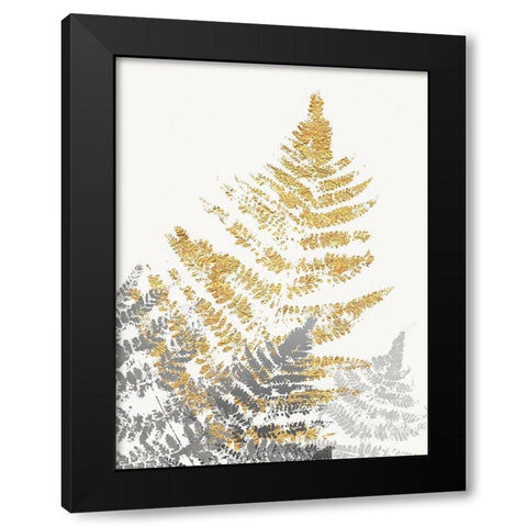 Blattgold III Black Modern Wood Framed Art Print with Double Matting by SARA Design