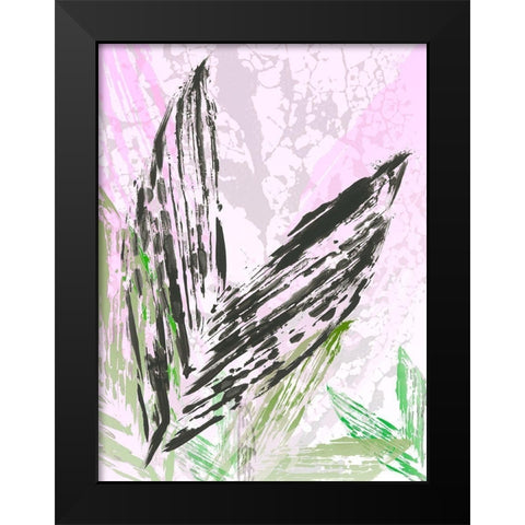 Leaf Study rose I Black Modern Wood Framed Art Print by SARA Design