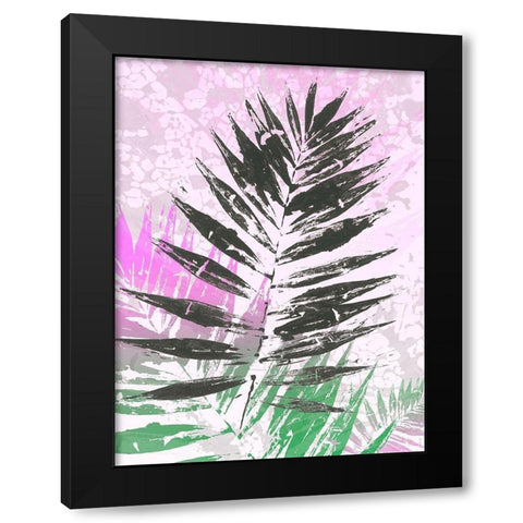 Leaf Study rose II Black Modern Wood Framed Art Print by SARA Design