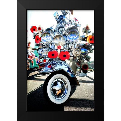 Vespa Dreams Black Modern Wood Framed Art Print by Copeland, Gill