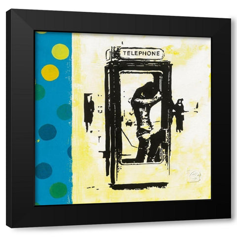 Telephone Black Modern Wood Framed Art Print by Gouy, Chrystelle