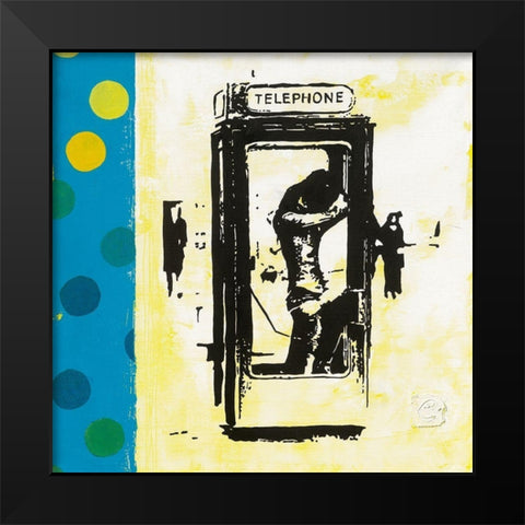 Telephone Black Modern Wood Framed Art Print by Gouy, Chrystelle