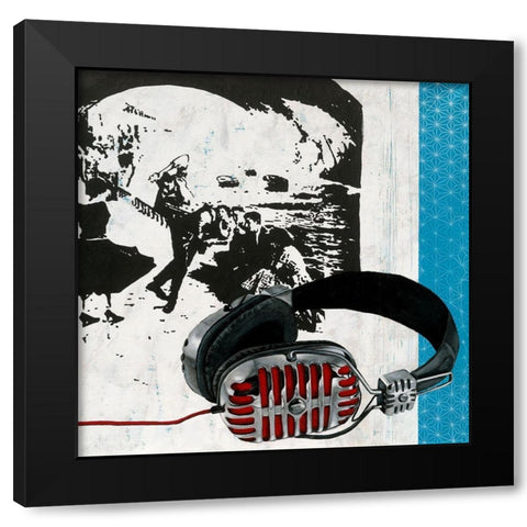 Danse sous les Ponts Black Modern Wood Framed Art Print by Gouy, Chrystelle