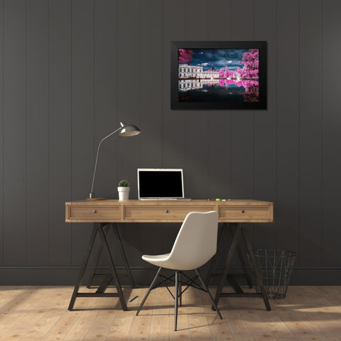 Gradignan s City Hall-France - Infrared Photography  Black Modern Wood Framed Art Print by Gee, Tonee