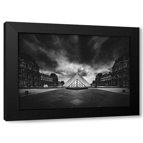 Louvre Black Modern Wood Framed Art Print with Double Matting by Haker, Matthias