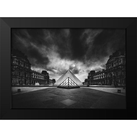 Louvre Black Modern Wood Framed Art Print by Haker, Matthias