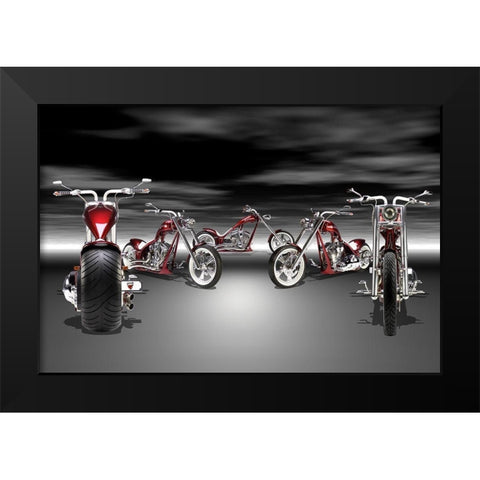 Bahrain Black Modern Wood Framed Art Print by Hillert, Peter