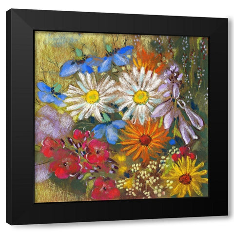 Sommerbluten 1 Black Modern Wood Framed Art Print by Botman, Loes