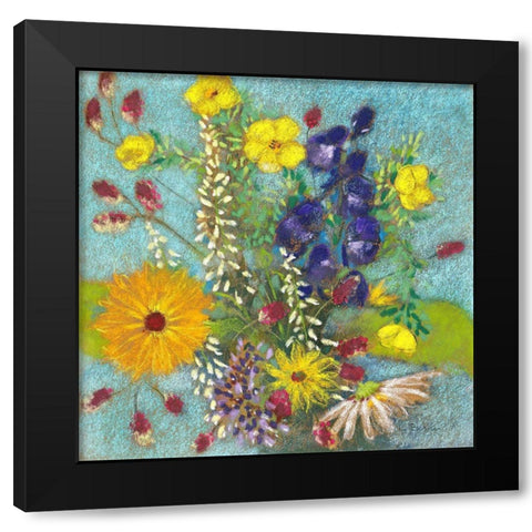 Sommerbluten 2 Black Modern Wood Framed Art Print by Botman, Loes