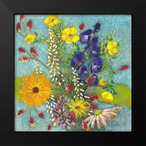 Sommerbluten 2 Black Modern Wood Framed Art Print by Botman, Loes