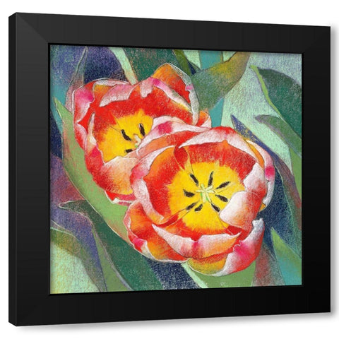 Blumen 1 Black Modern Wood Framed Art Print by Botman, Loes