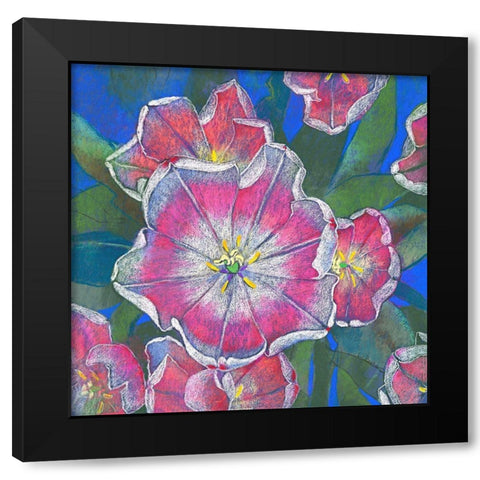 Blumen 3 Black Modern Wood Framed Art Print by Botman, Loes