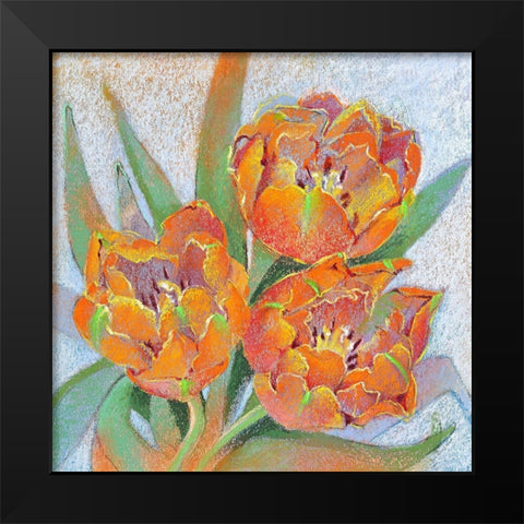 Blumen 4 Black Modern Wood Framed Art Print by Botman, Loes