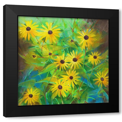Helianthus Annuus Black Modern Wood Framed Art Print with Double Matting by Botman, Loes