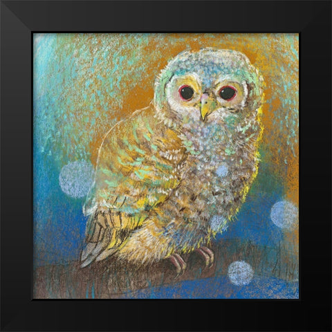 Junger Waldkauz Black Modern Wood Framed Art Print by Botman, Loes