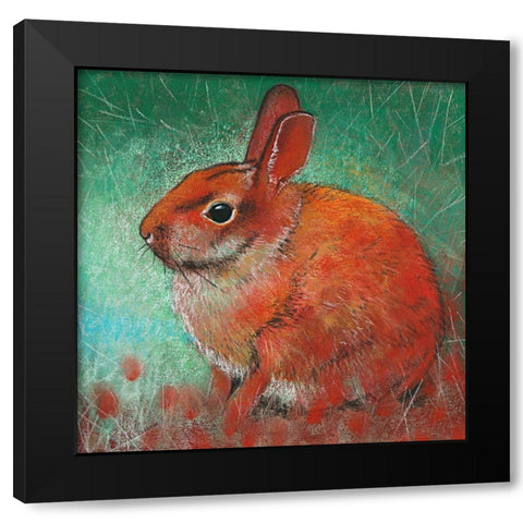 Kanninchen Black Modern Wood Framed Art Print by Botman, Loes