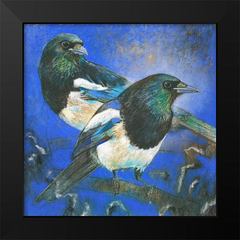 Elstern Black Modern Wood Framed Art Print by Botman, Loes