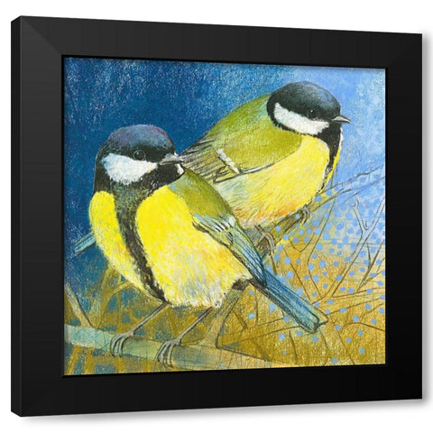 Kohlmeisen Black Modern Wood Framed Art Print with Double Matting by Botman, Loes