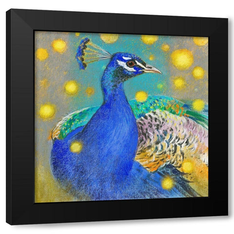 Pfau Black Modern Wood Framed Art Print with Double Matting by Botman, Loes
