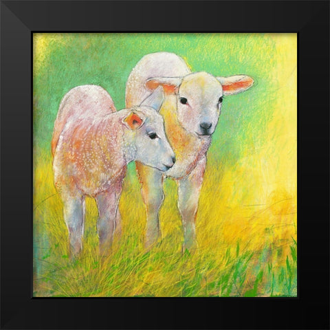 Lammer Black Modern Wood Framed Art Print by Botman, Loes