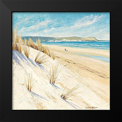 Shoreline Stroll Black Modern Wood Framed Art Print by Atkinson, Caroline