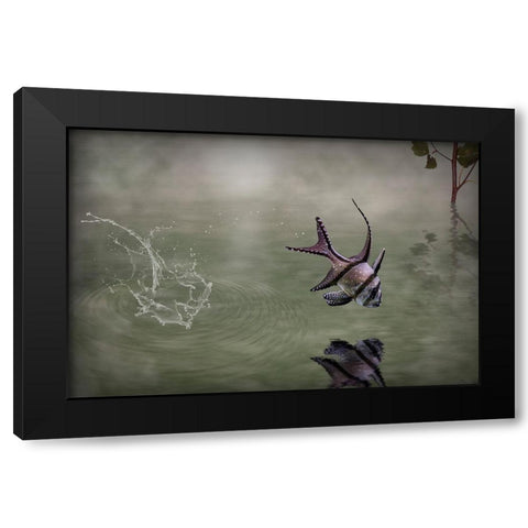 Banggai Cardinalfish Black Modern Wood Framed Art Print with Double Matting by Visser, Michiel