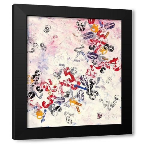 Ziffern III Black Modern Wood Framed Art Print with Double Matting by Wendling, Heinz