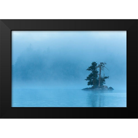 Insel im Klockesjoen Black Modern Wood Framed Art Print by Seidel, Leo